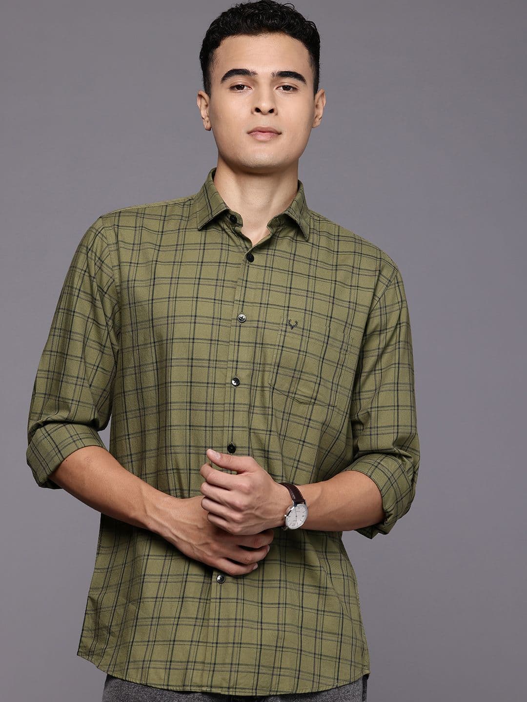 Allen Solly Classic Checked Pure Cotton Casual Shirt - view 1
