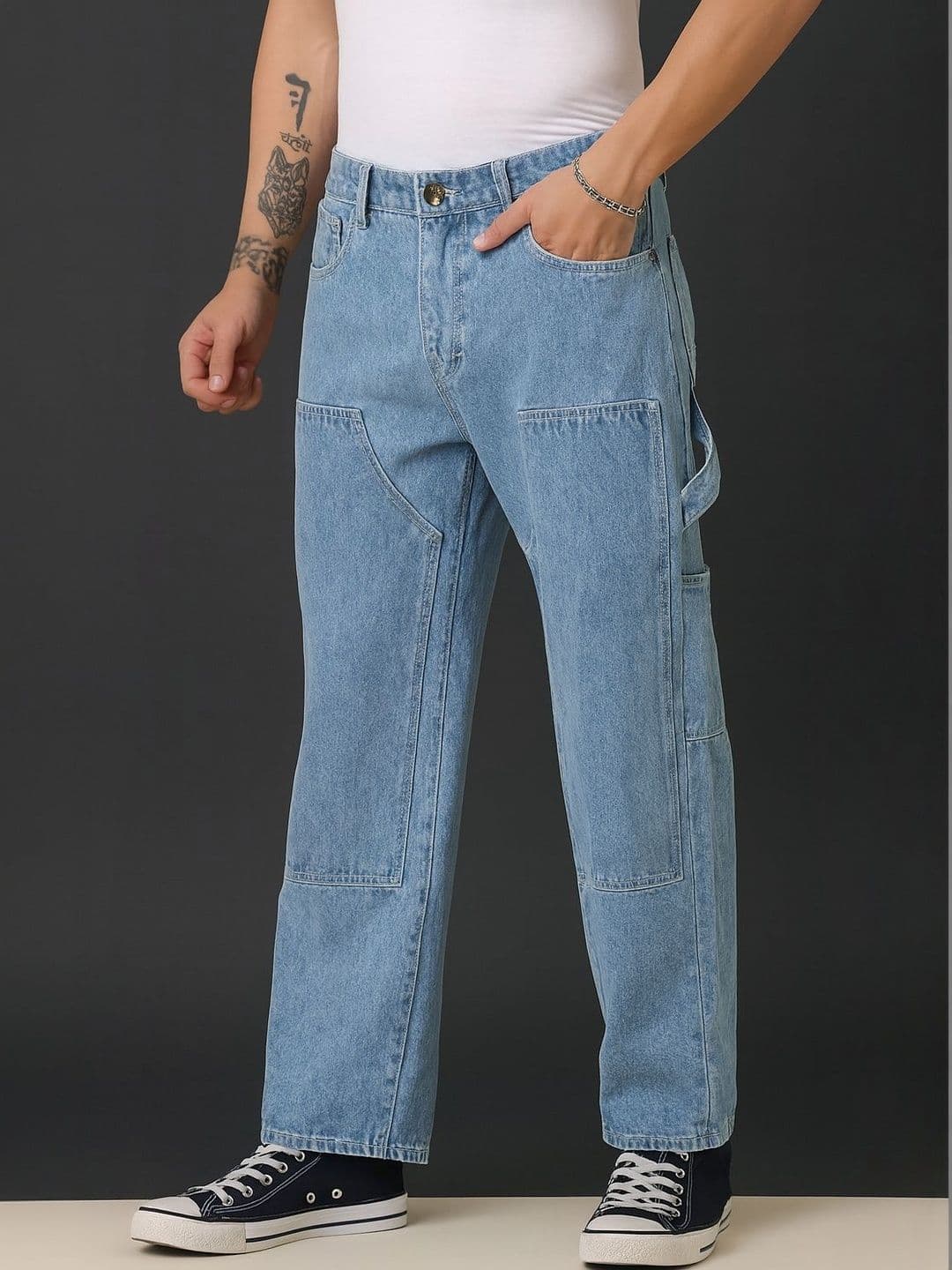 CINOCCI Men Baggy Fit Carpenter Type Jeans - view 1