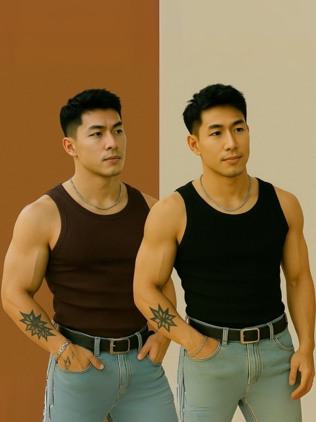 ROCKWELL Pack Of 2 Ribbed Cotton Breathable Innerwear Gym Vests - view 1