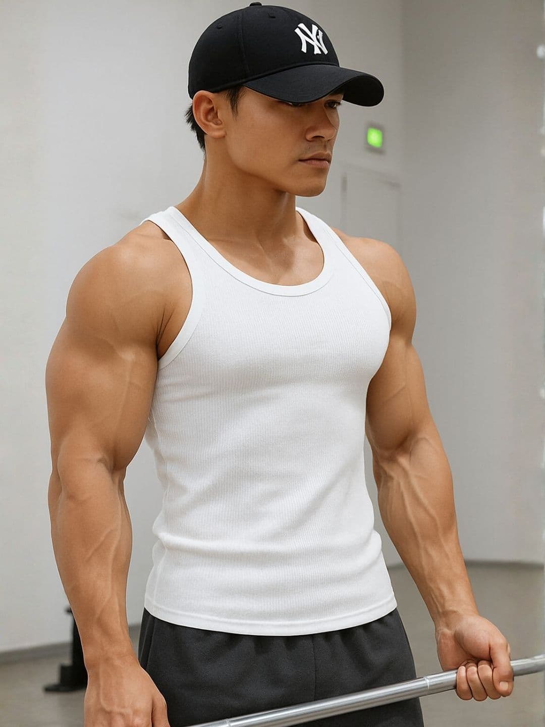 ROCKWELL Ribbed Cotton Breathable Active Fit Innerwear Gym Vests - view 1