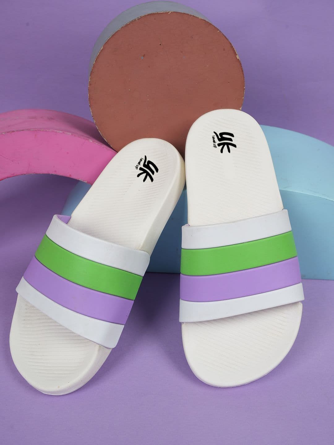 YK Unisex Kids Colourblocked Sliders - view 1
