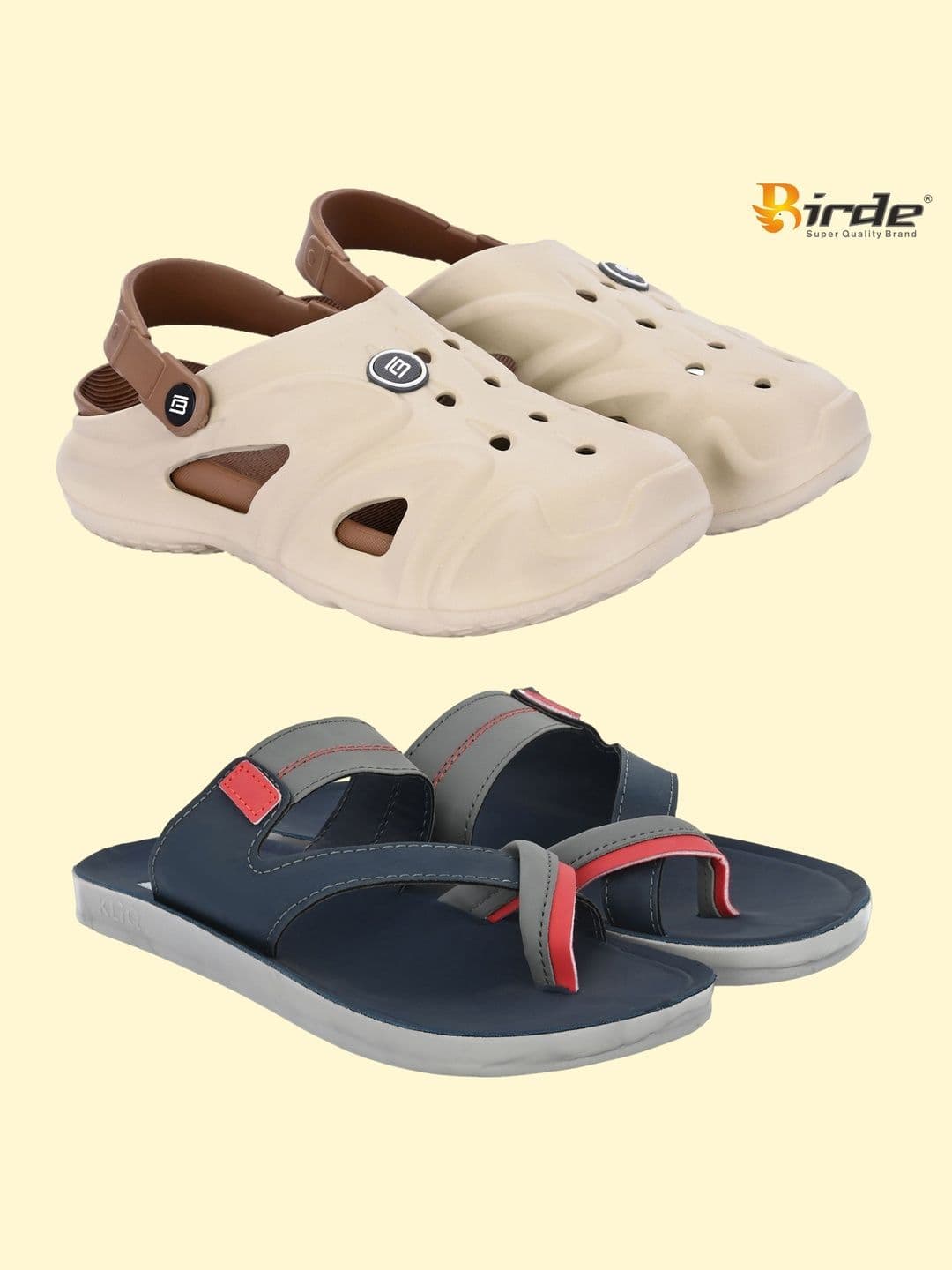 BIRDE Men Colourblocked Thong Flip-Flops - view 1