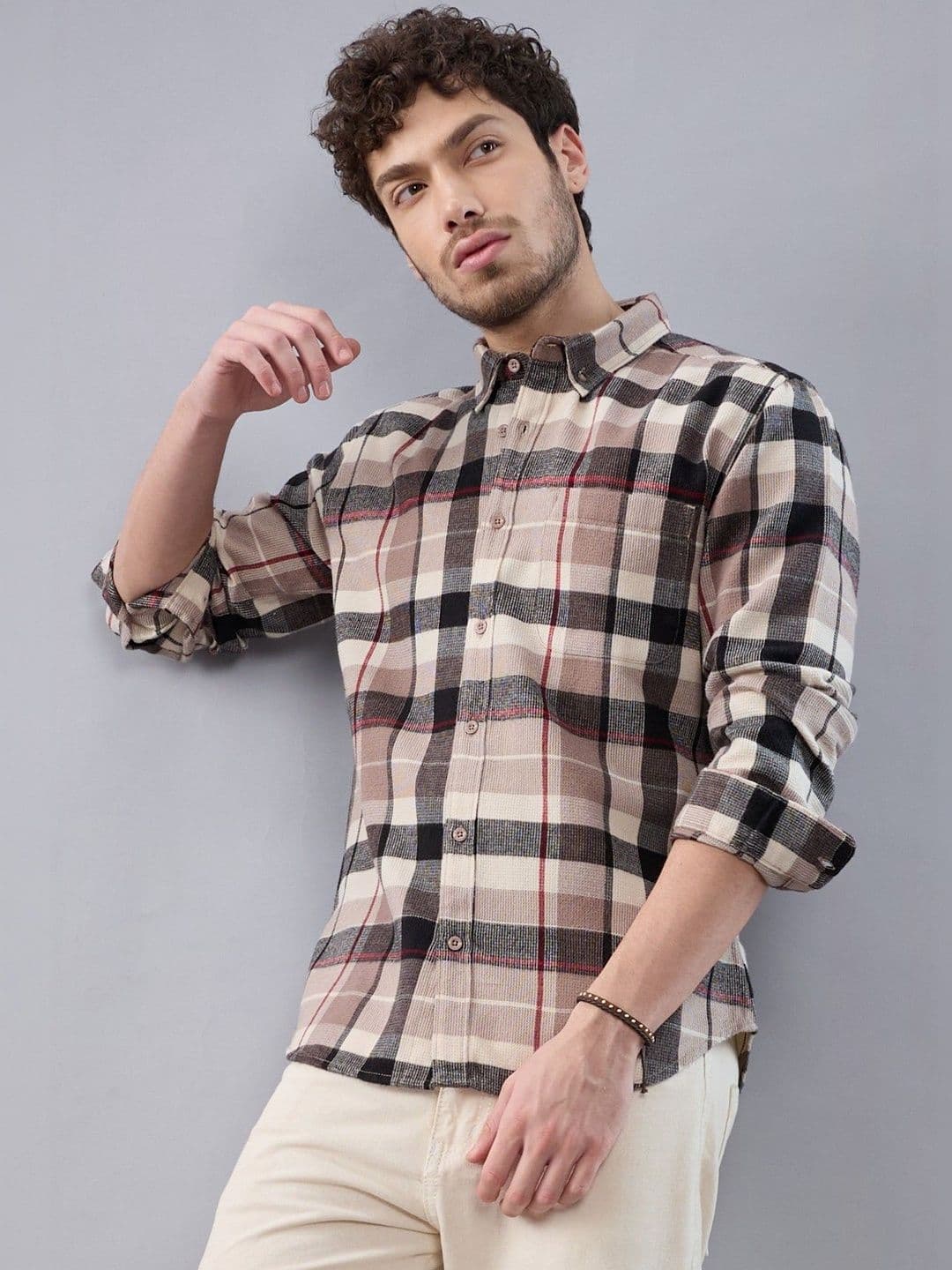HERE&NOW Men Slim Fit Tartan Checks Checked Casual Shirt - view 1