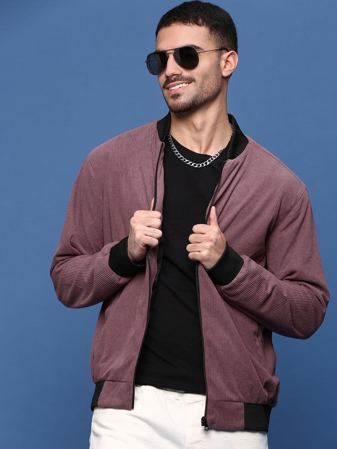 SHOWOFFFF Men Corduroy Windcheater Bomber Jacket - view 1