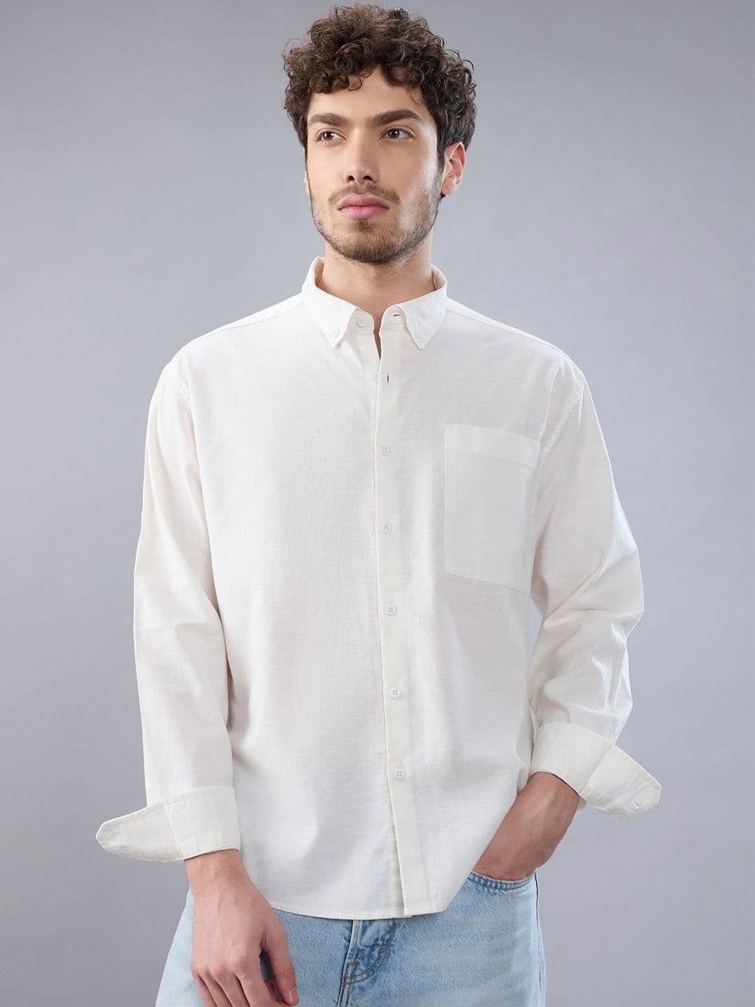 HERE&NOW Men Casual Linen Shirt - view 1