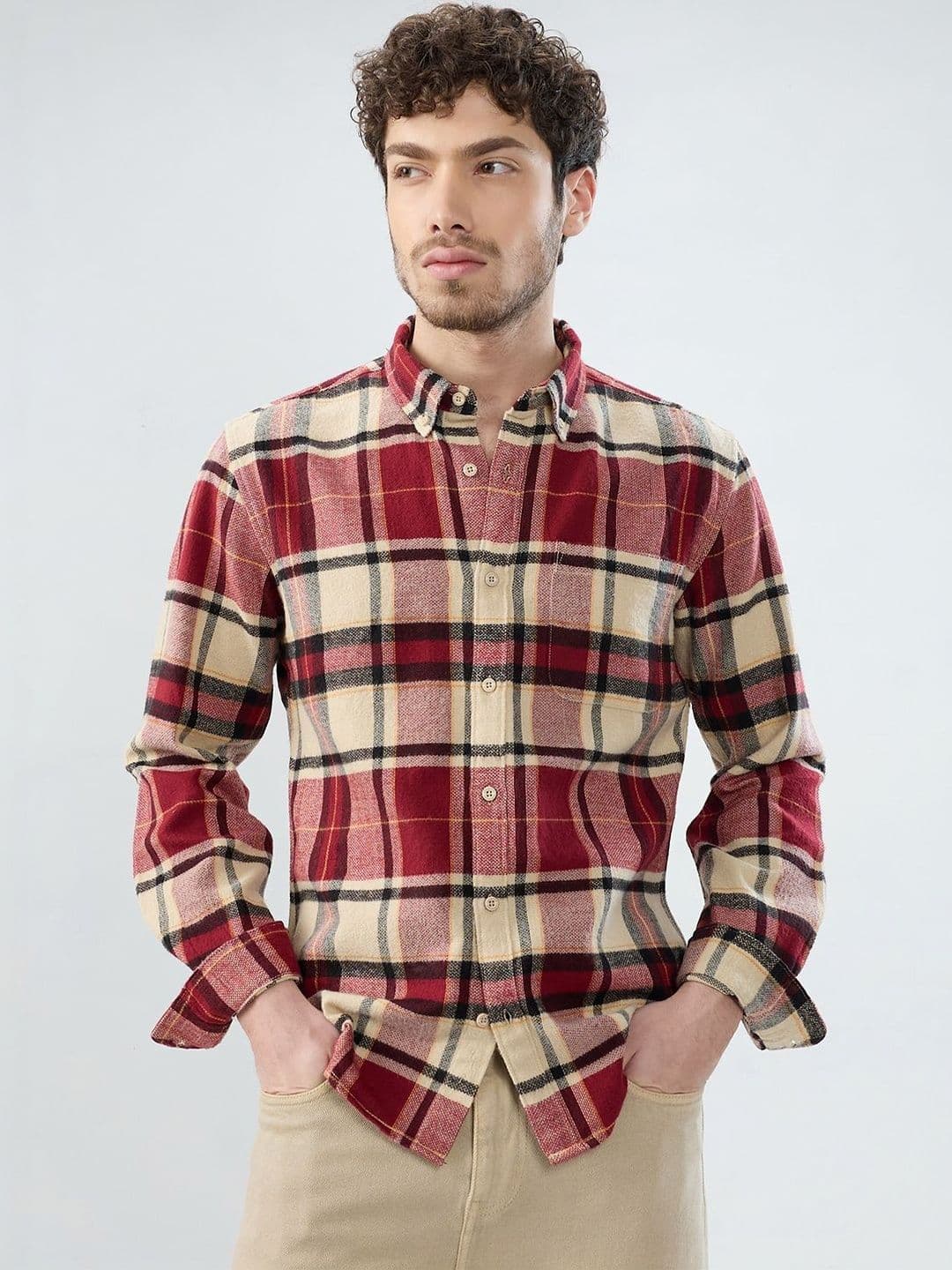 HERE&NOW Men Slim Fit Tartan Checks Checked Casual Shirt - view 1