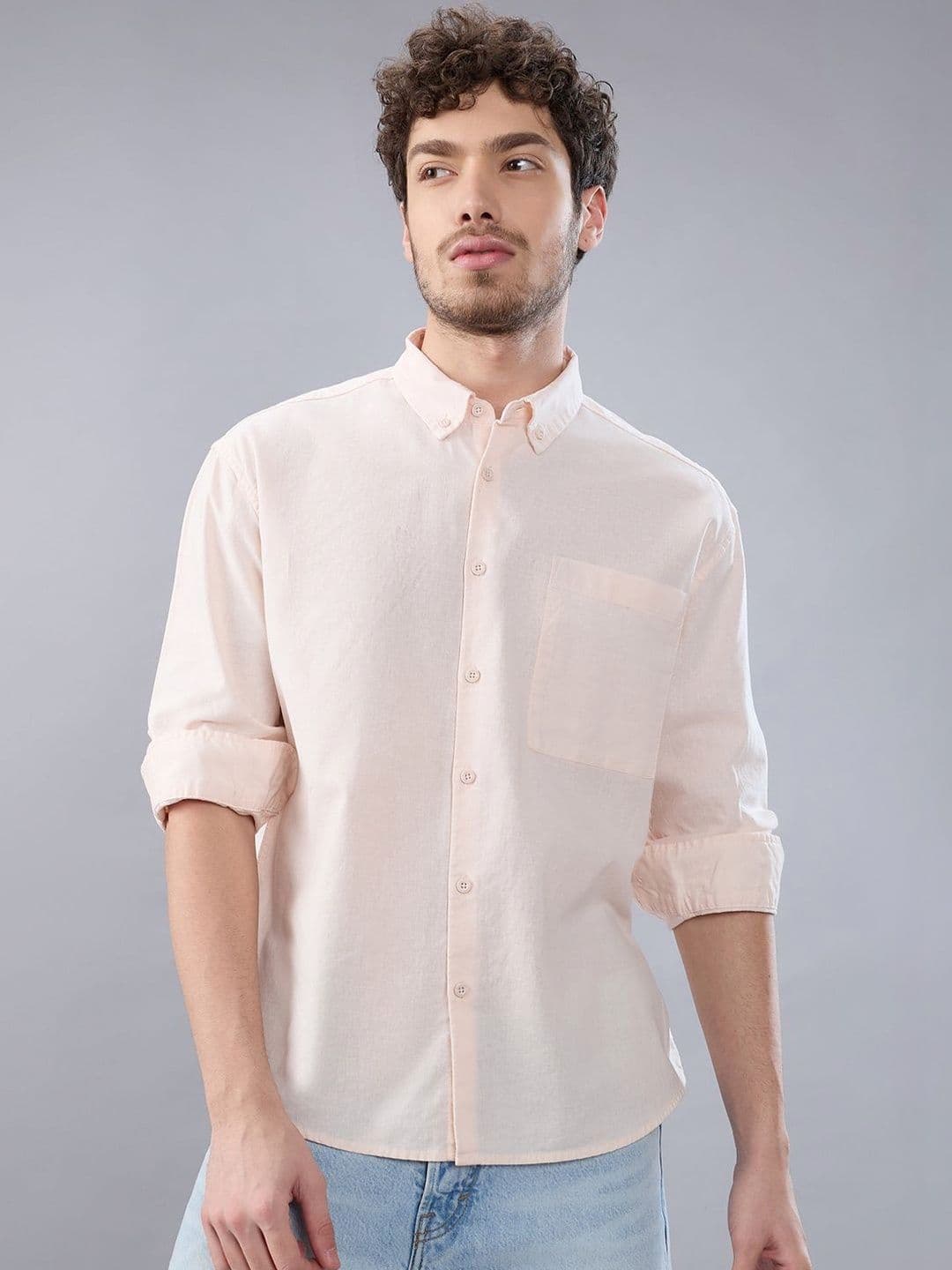 HERE&NOW Men Casual Linen Shirt - view 1