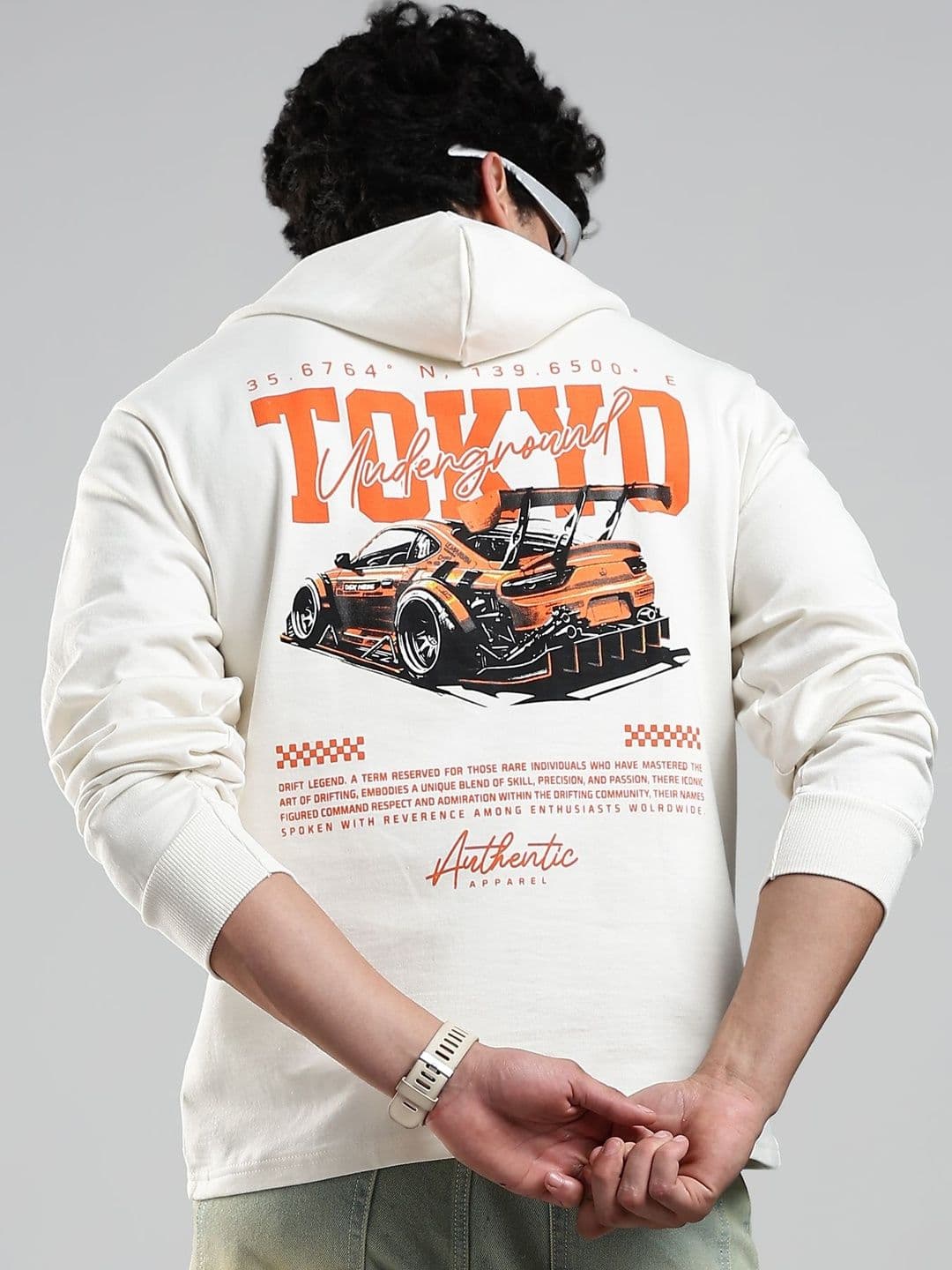 LEWEL Men Printed Hooded Sweatshirt - view 1
