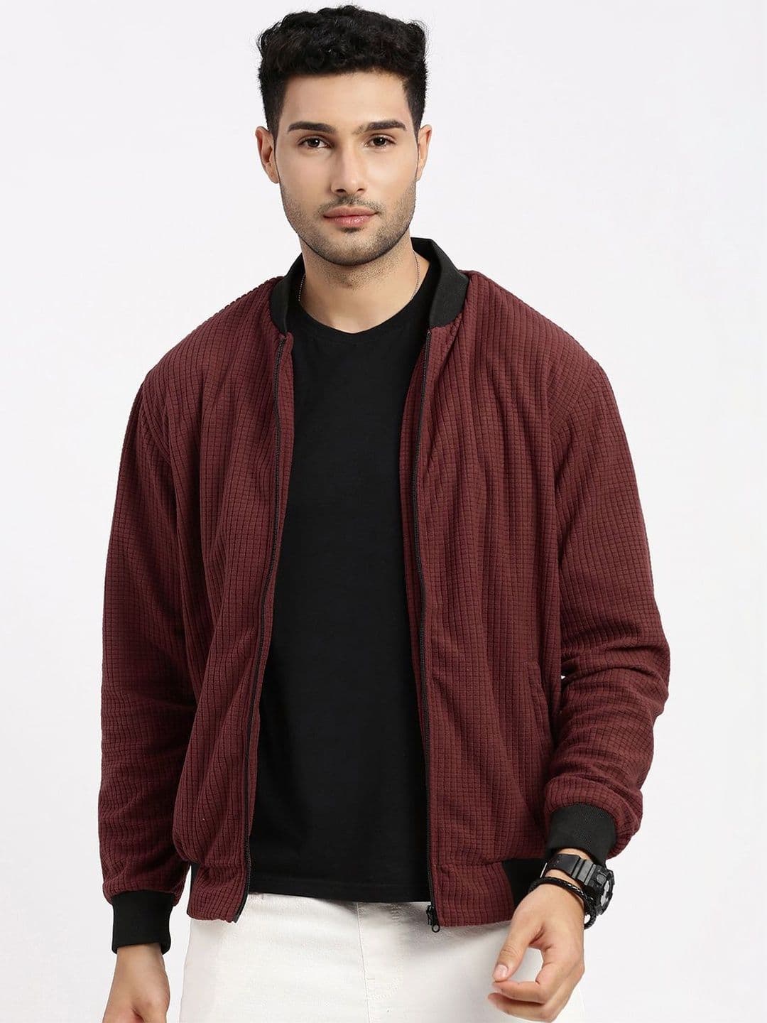 SHOWOFFFF Men Acrylic Lightweight Bomber Jacket - view 1