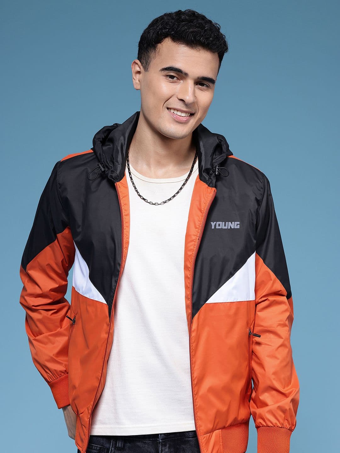 HERE&NOW Colourblocked Hooded Bomber Jacket - view 1