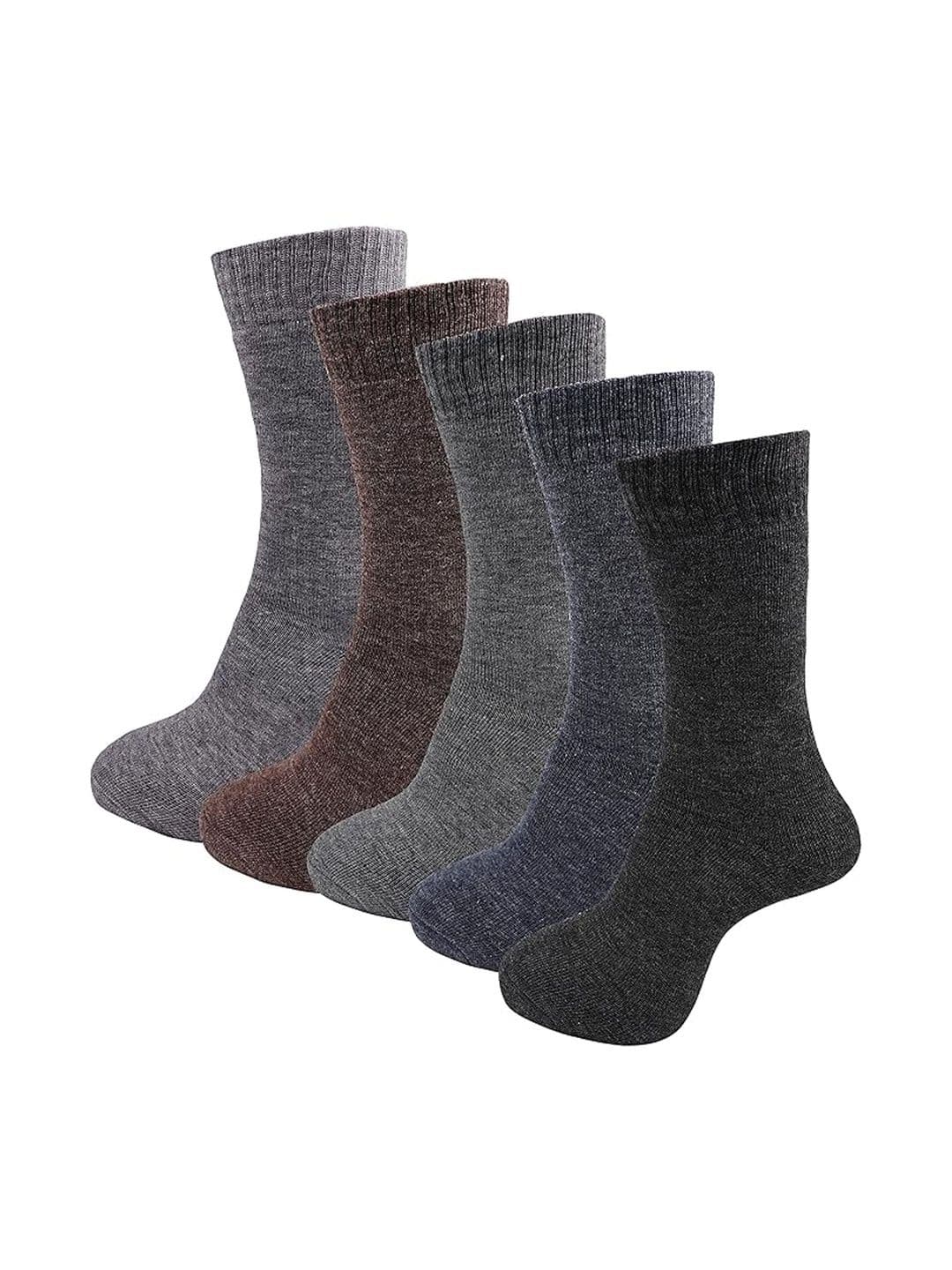 Aadikart Men Pack Of 5 Woolen Winter Calf-Length Socks - view 1
