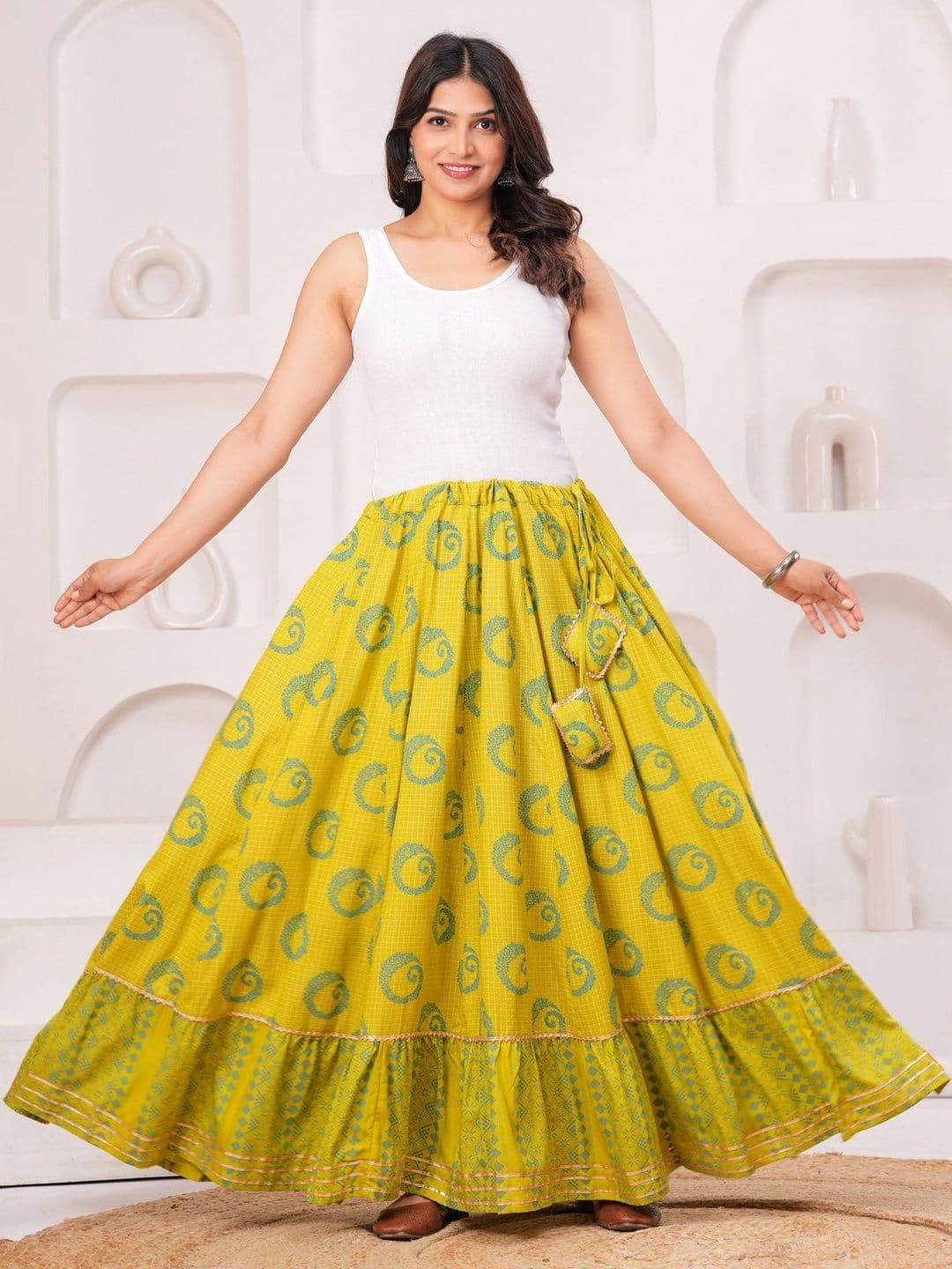 Maquien Printed Maxi Flared Skirts - view 1