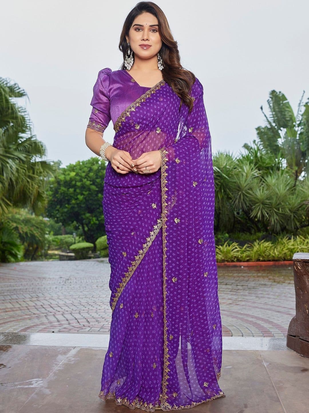 Moda Rapido Embellished Zari Pure Georgette Designer Saree - view 1