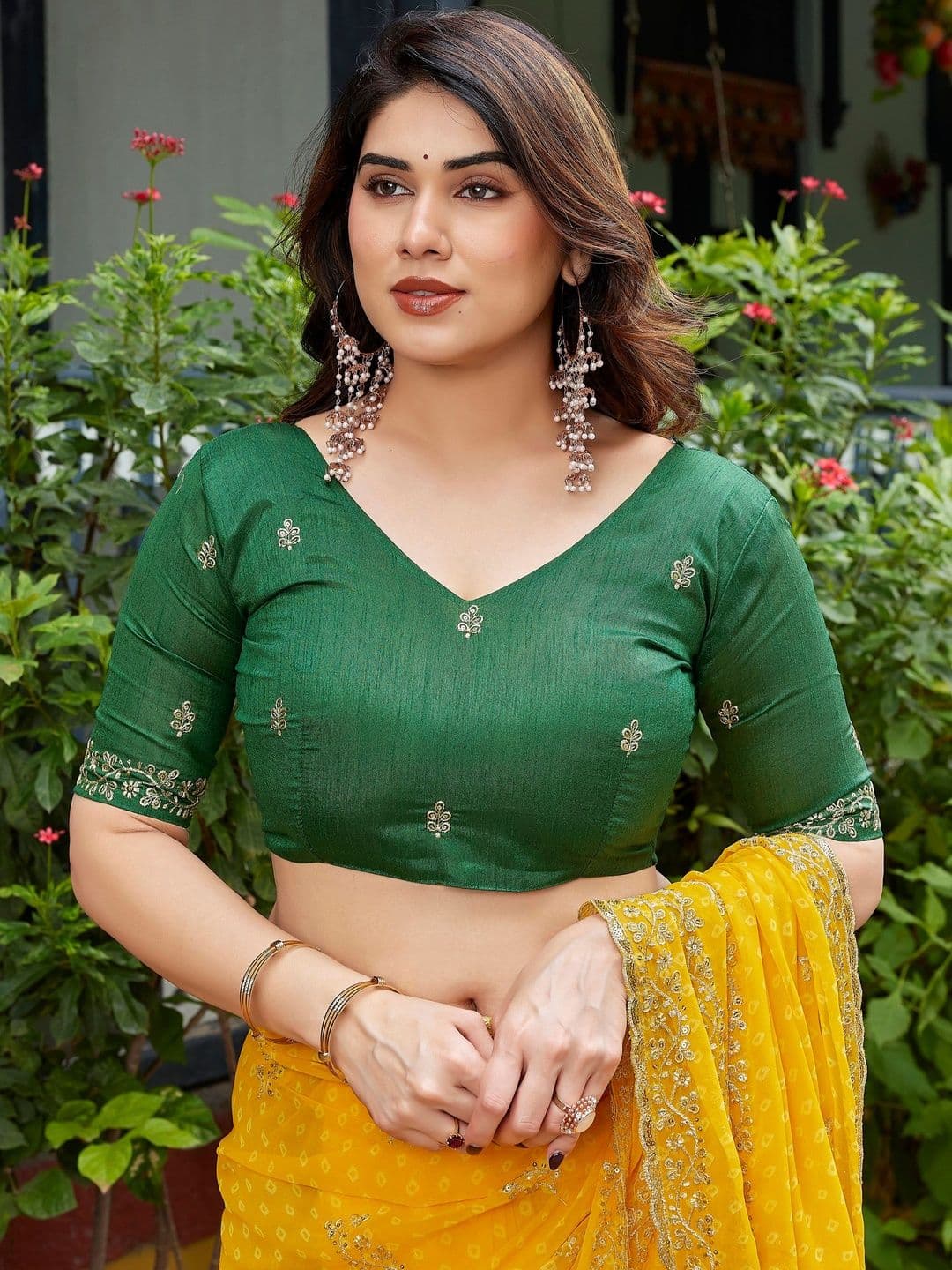 HERE&NOW Bandhani Zari Pure Georgette Saree - view 1