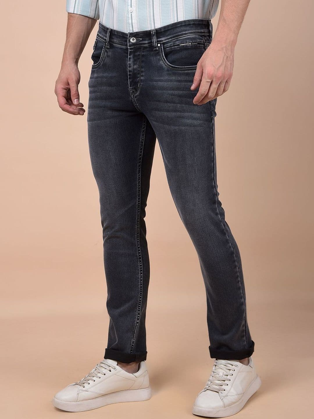 Crimsoune Club Men Straight Fit Mid-Rise Light Fade Stretchable Jeans - view 1