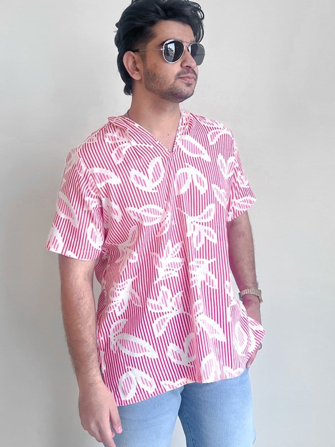 Disha R Dot Men Floral Printed Relaxed Fit Kurta - view 1