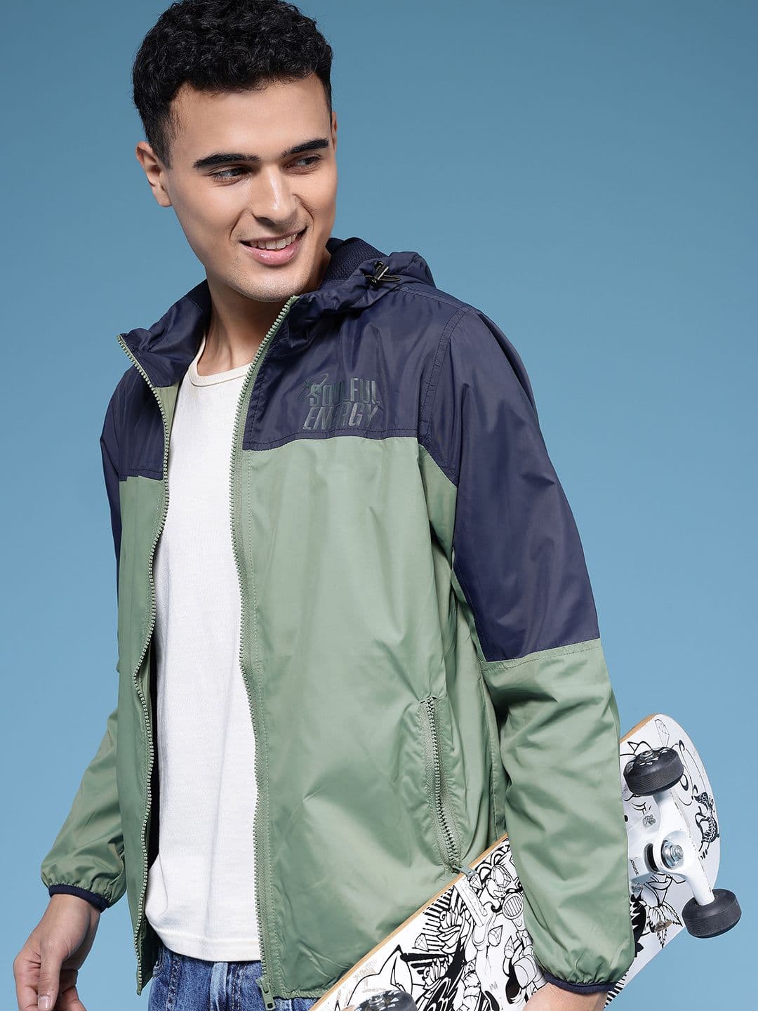 HERE&NOW Colourblocked Hooded Tailored Jacket - view 1
