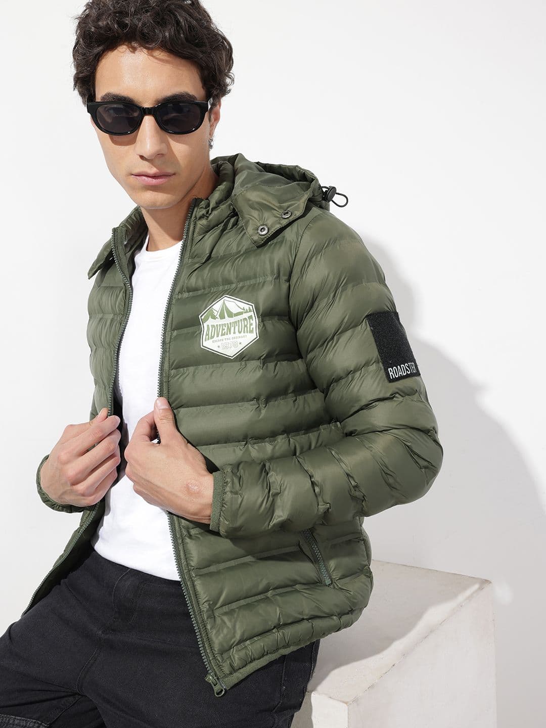 The Roadster Life Co. Typography Hooded Puffer Jacket - view 1