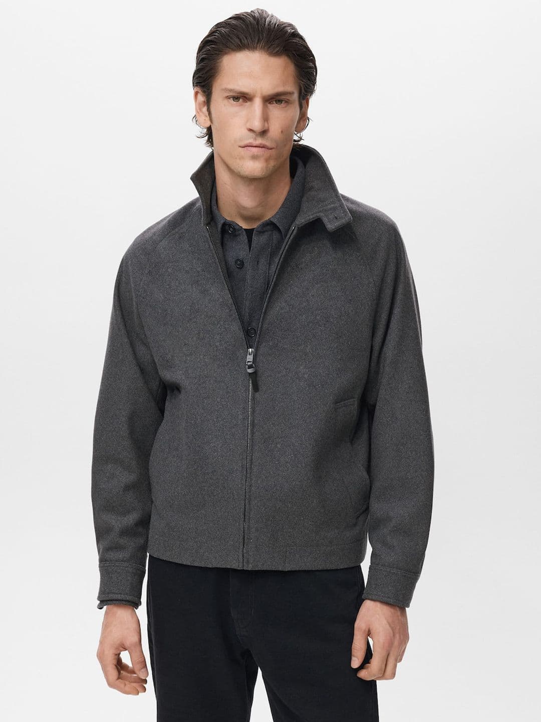 MANGO MAN Stand Collar Tailored Jacket - view 1