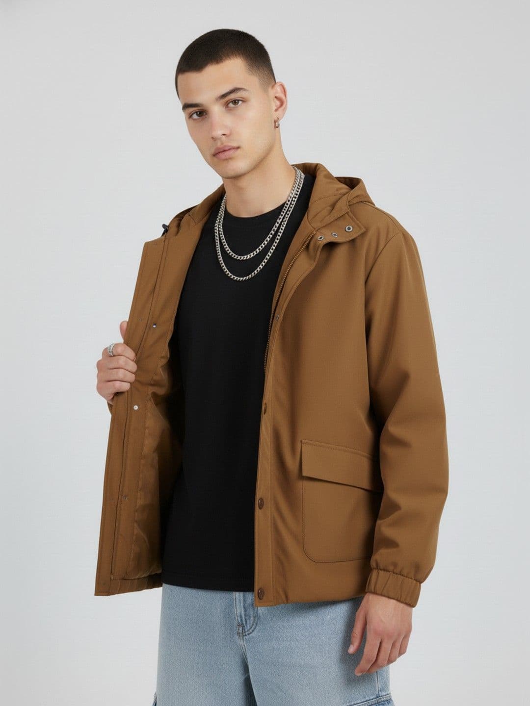 glitchez Hooded Oversized Tailored Jacket