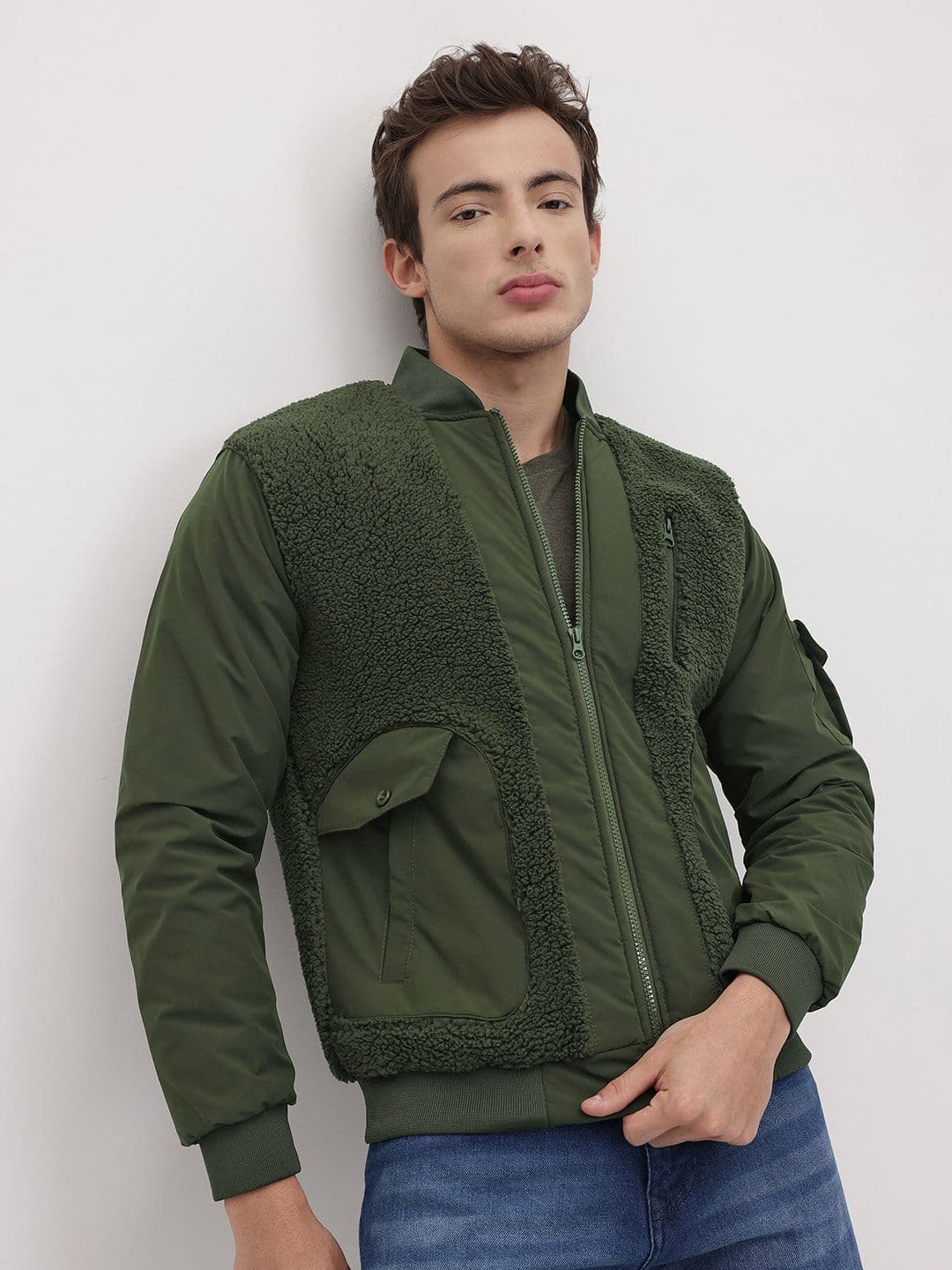 The Roadster Life Co. Faux Fur Trim Bomber Jacket - view 1