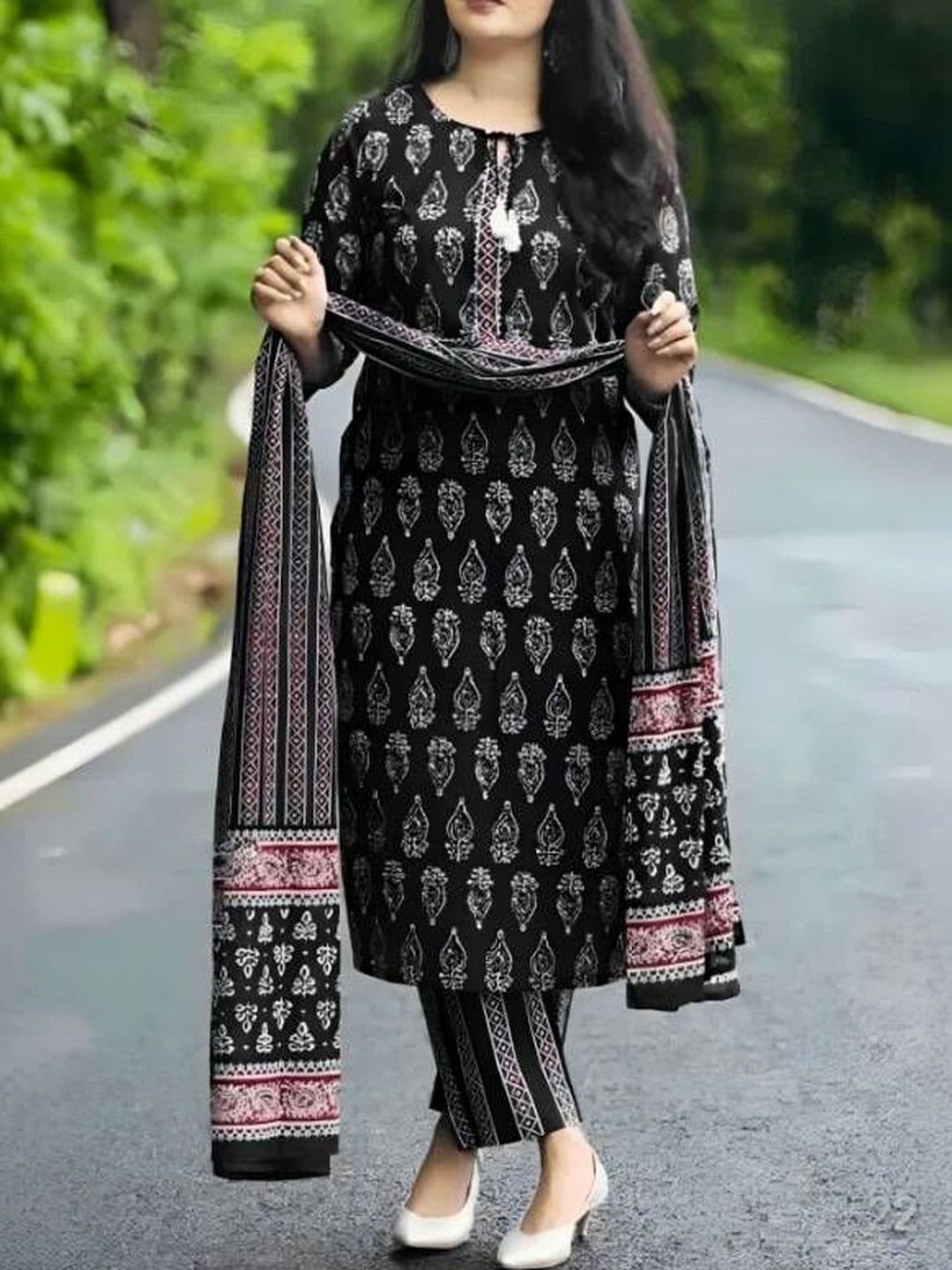 KALINI Women Ethnic Motifs Printed Regular Kurta with Trousers & With Dupatta - view 1