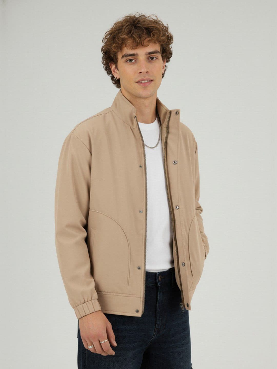 glitchez Mock Collar Relaxed Tailored Jacket - view 1