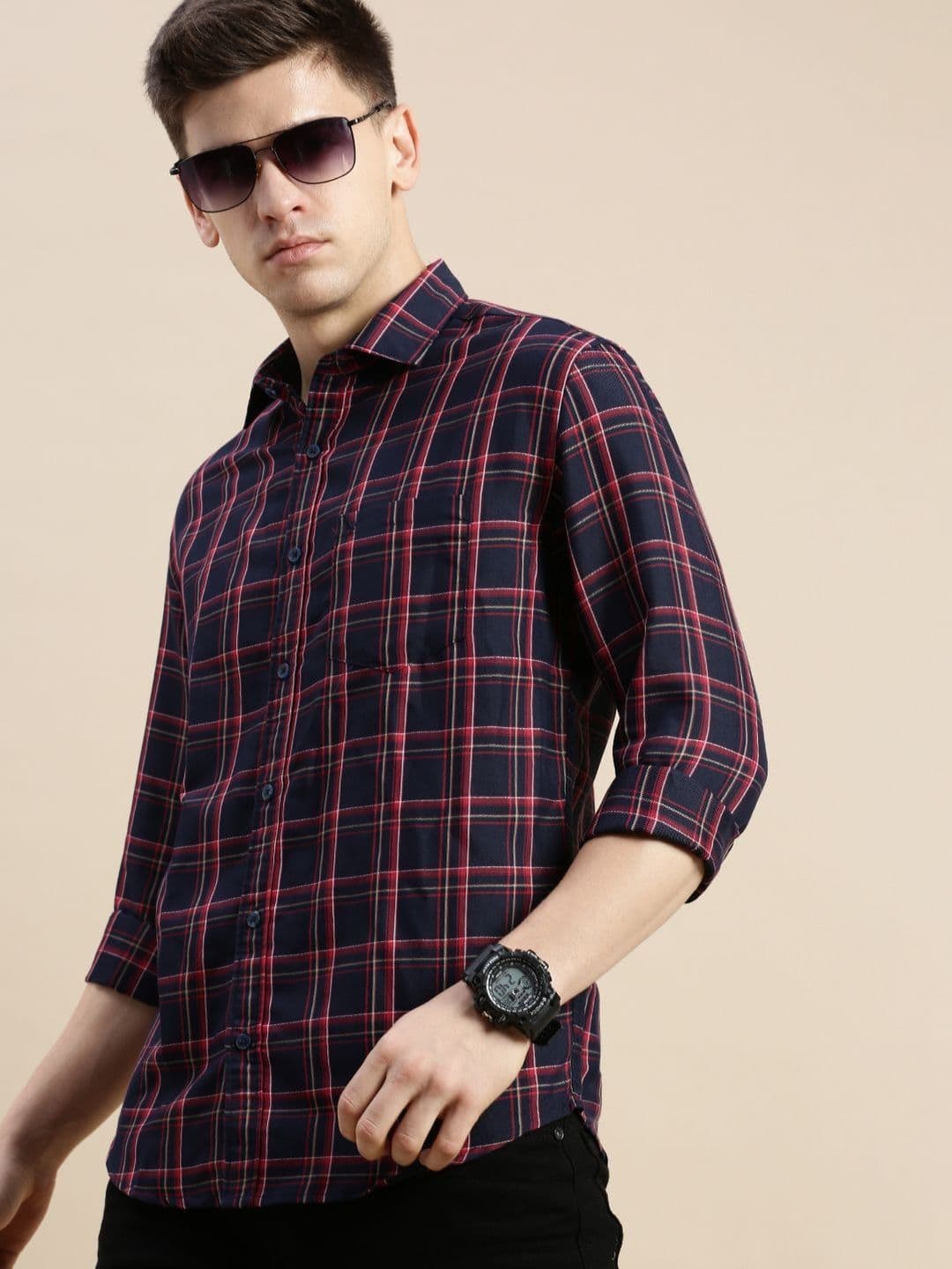 SHOWOFFFF Men Standard Slim Fit Tartan Checks Checked Casual Shirt - view 1