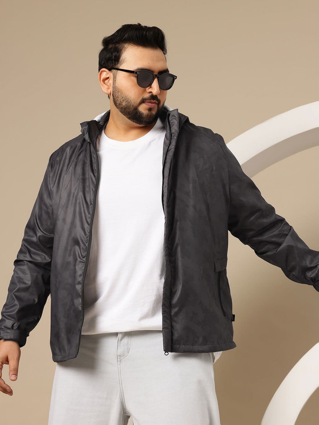 Sztori Plus Size Hooded Tailored Jacket - view 1