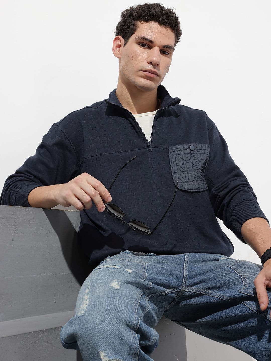 The Roadster Life Co. Mock Collar Knitted Sweatshirt - view 1