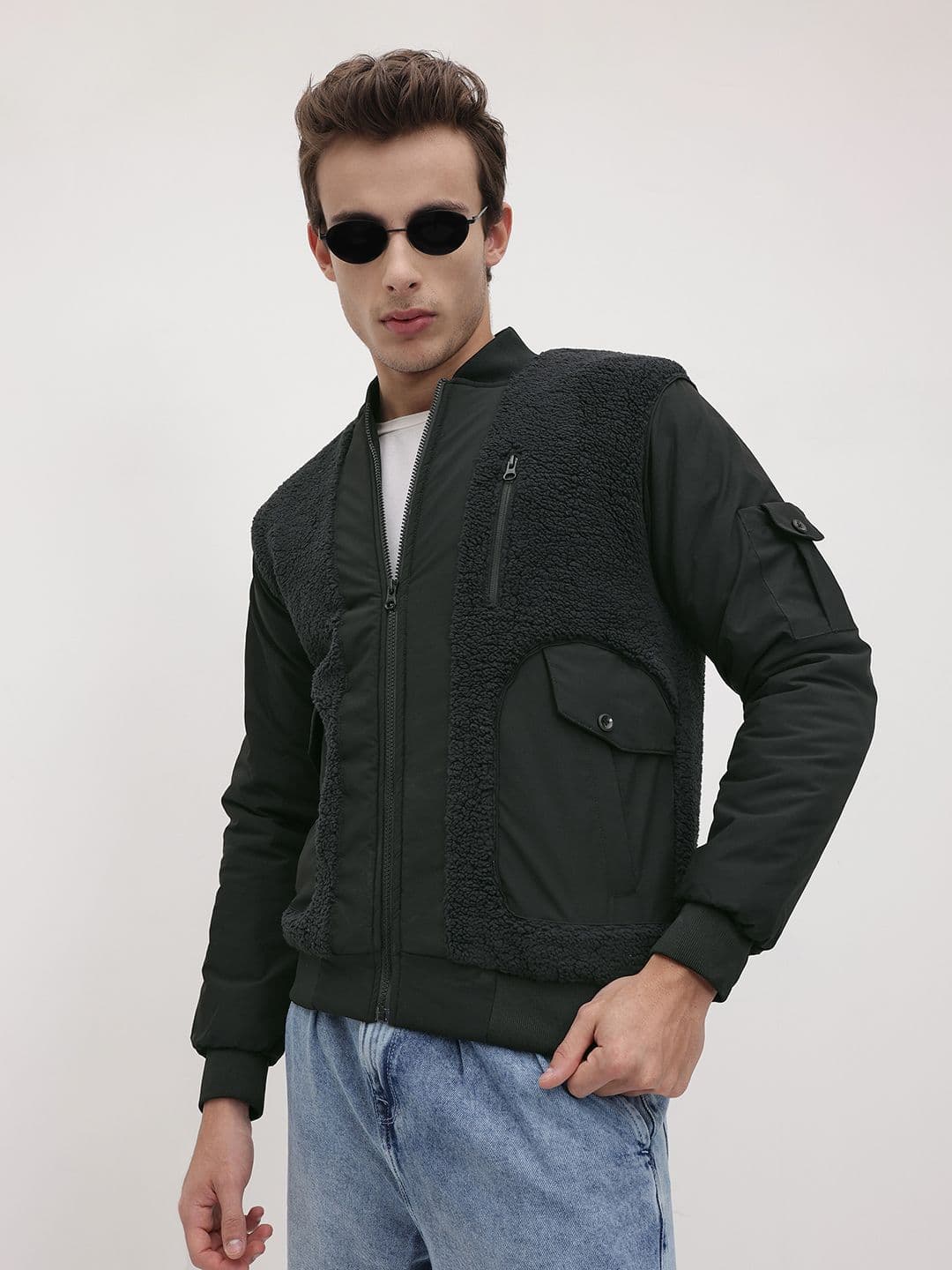 The Roadster Life Co. Faux Fur Trim Bomber Jacket - view 1