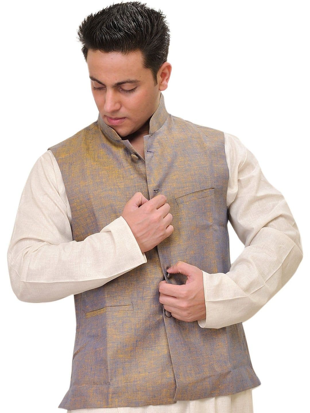 Exotic India Brocade Nehru Jackets - view 1