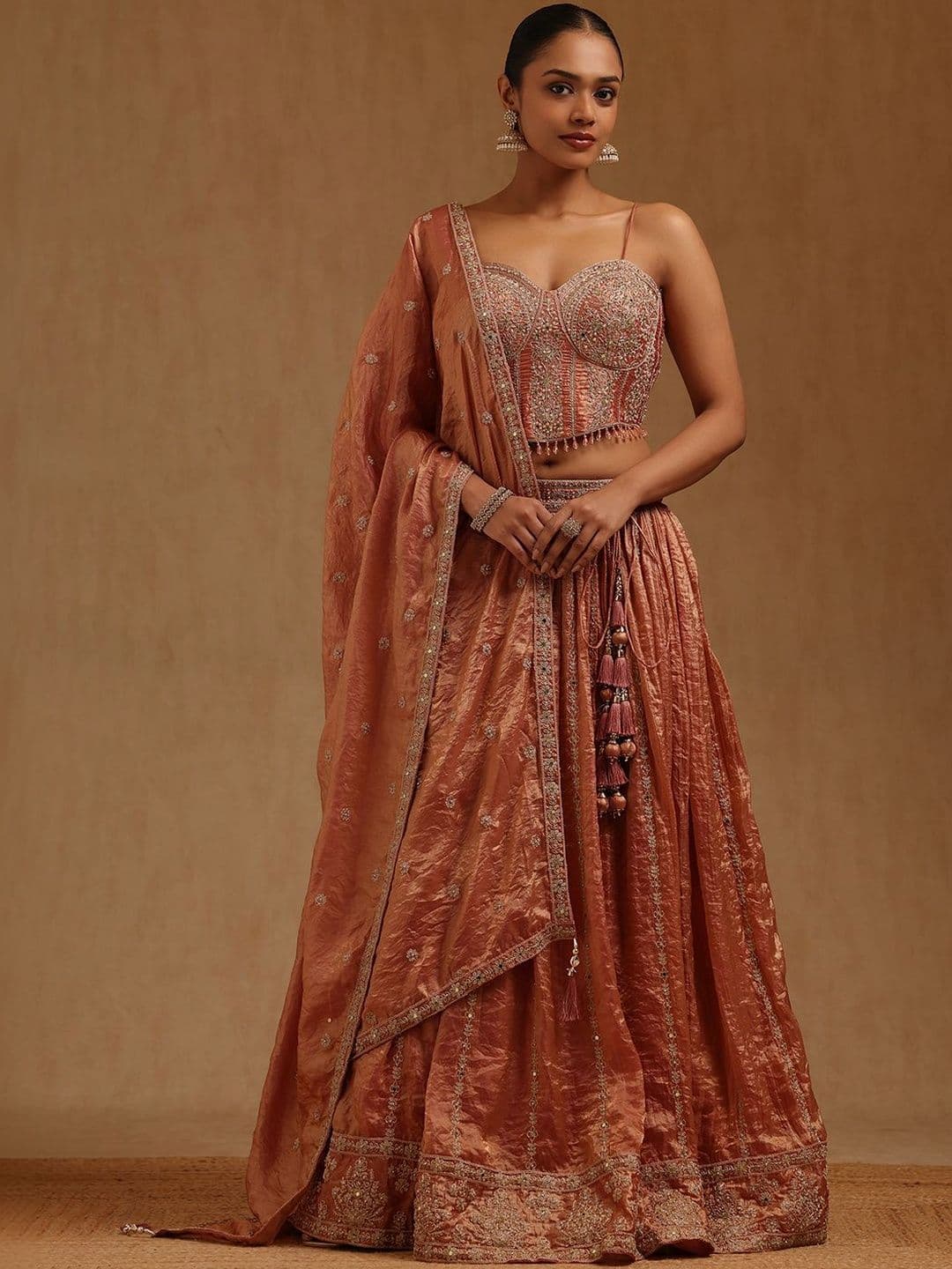 Soch Embroidered Sequinned Ready to Wear Lehenga & Blouse With Dupatta - view 1