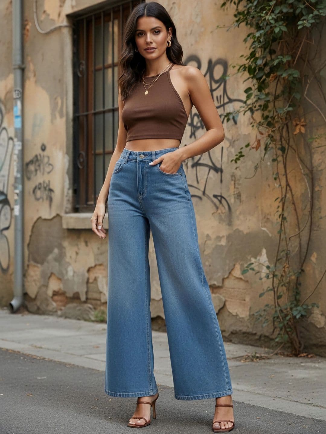 Berrylush Women Wide Leg High-Rise Light Fade Jeans - view 1