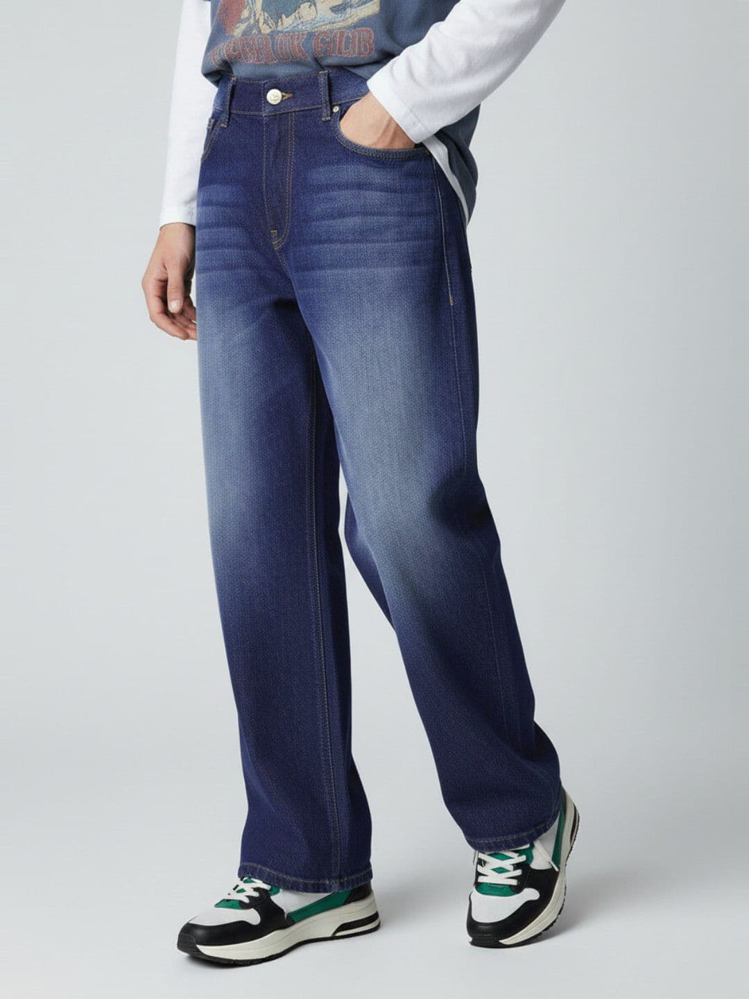 glitchez Men Bootcut Fit Heavy Fade Stretchable Jeans - view 1