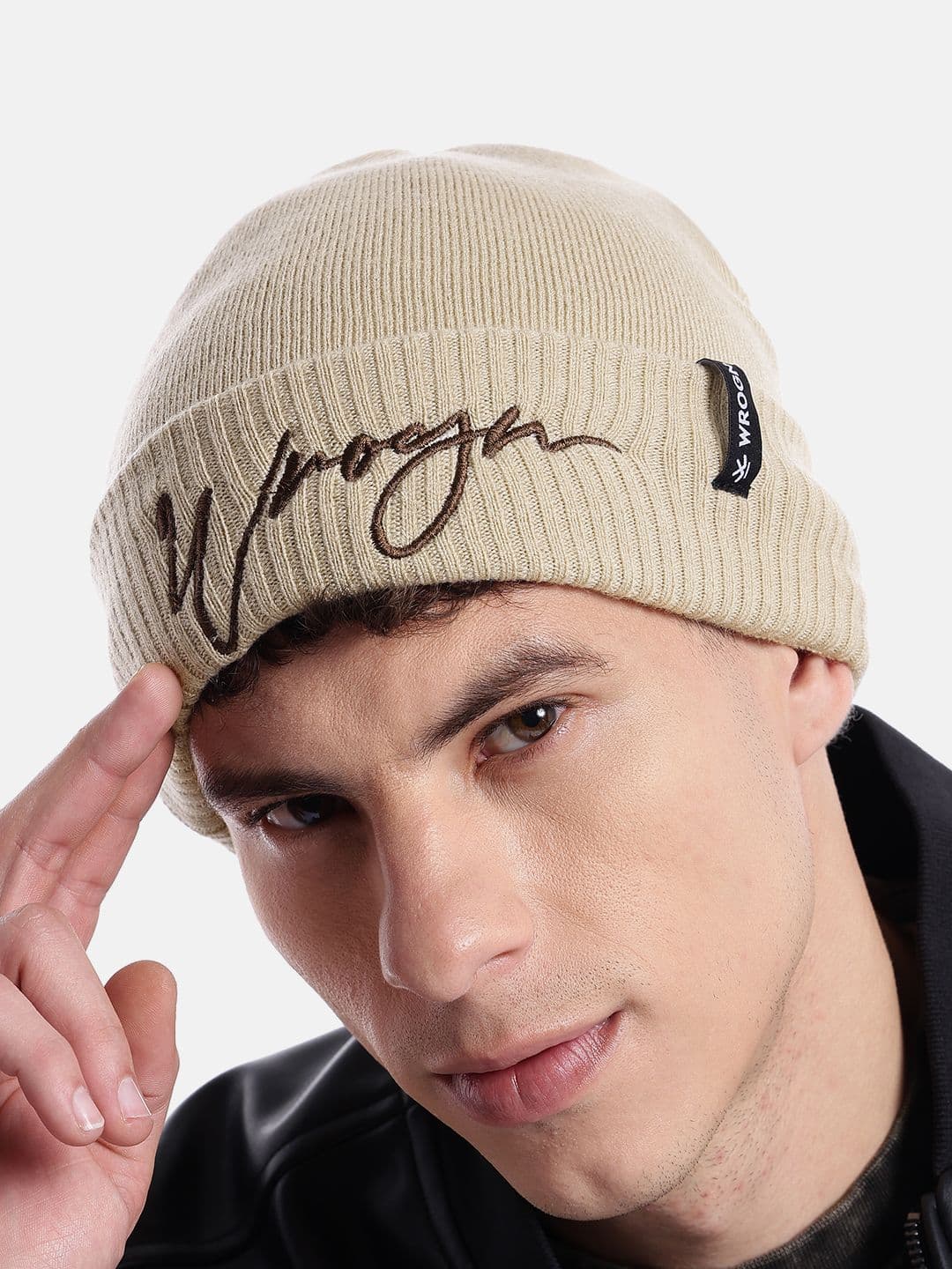 WROGN Unisex Brand Logo Embroidered Acrylic Beanie - view 1