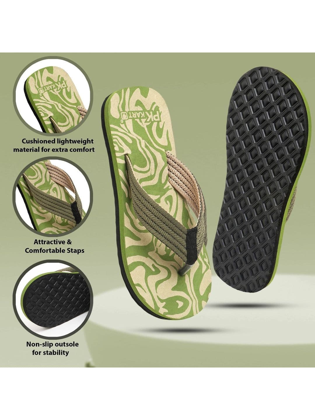 PKKART Men Printed Thong Flip-Flops - view 1