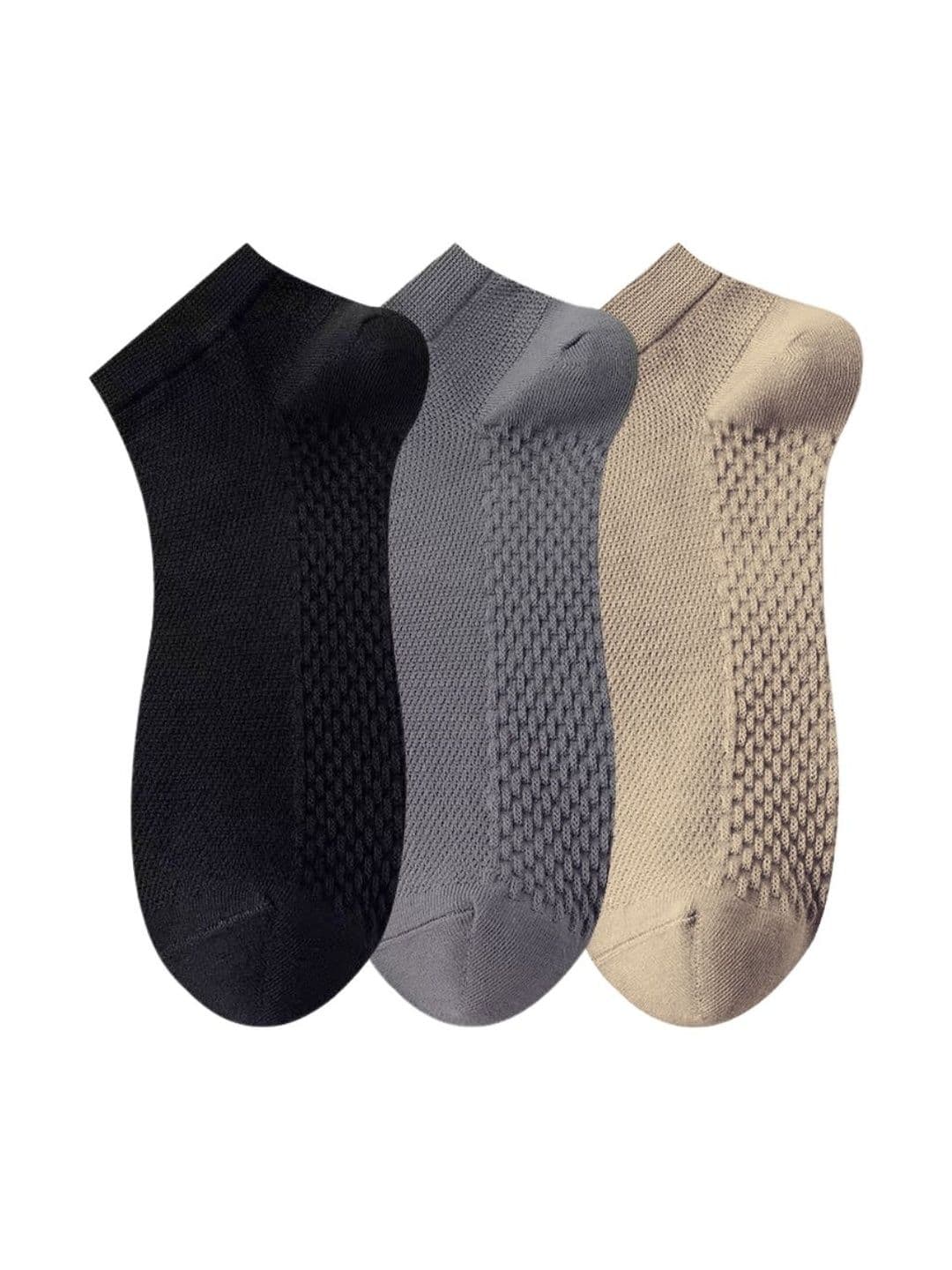The Tie Hub Pack Of 3 Self Design Ankle-Length Socks - view 1