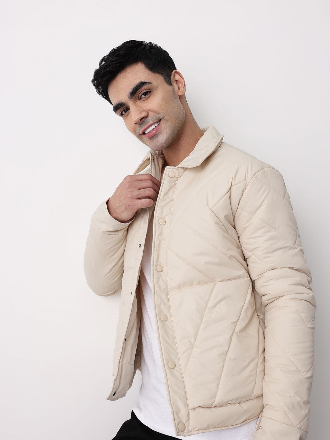 Mast & Harbour Spread Collar Padded Jacket - view 1