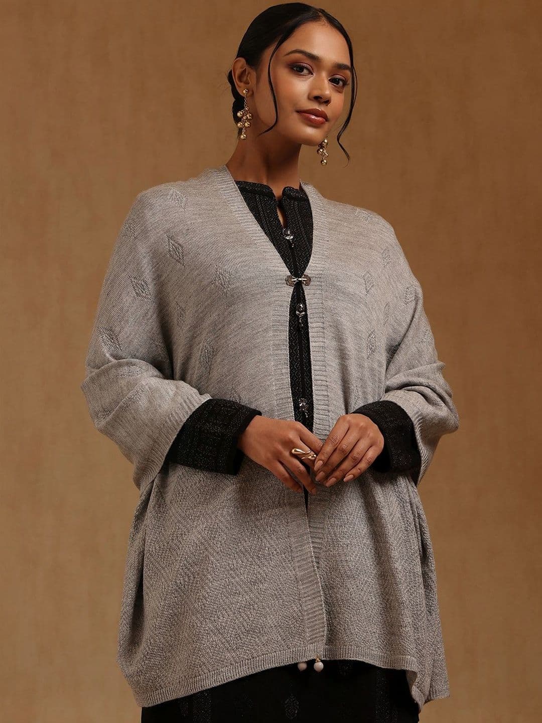 Soch Women Woven Design Acrylic Shawl - view 1