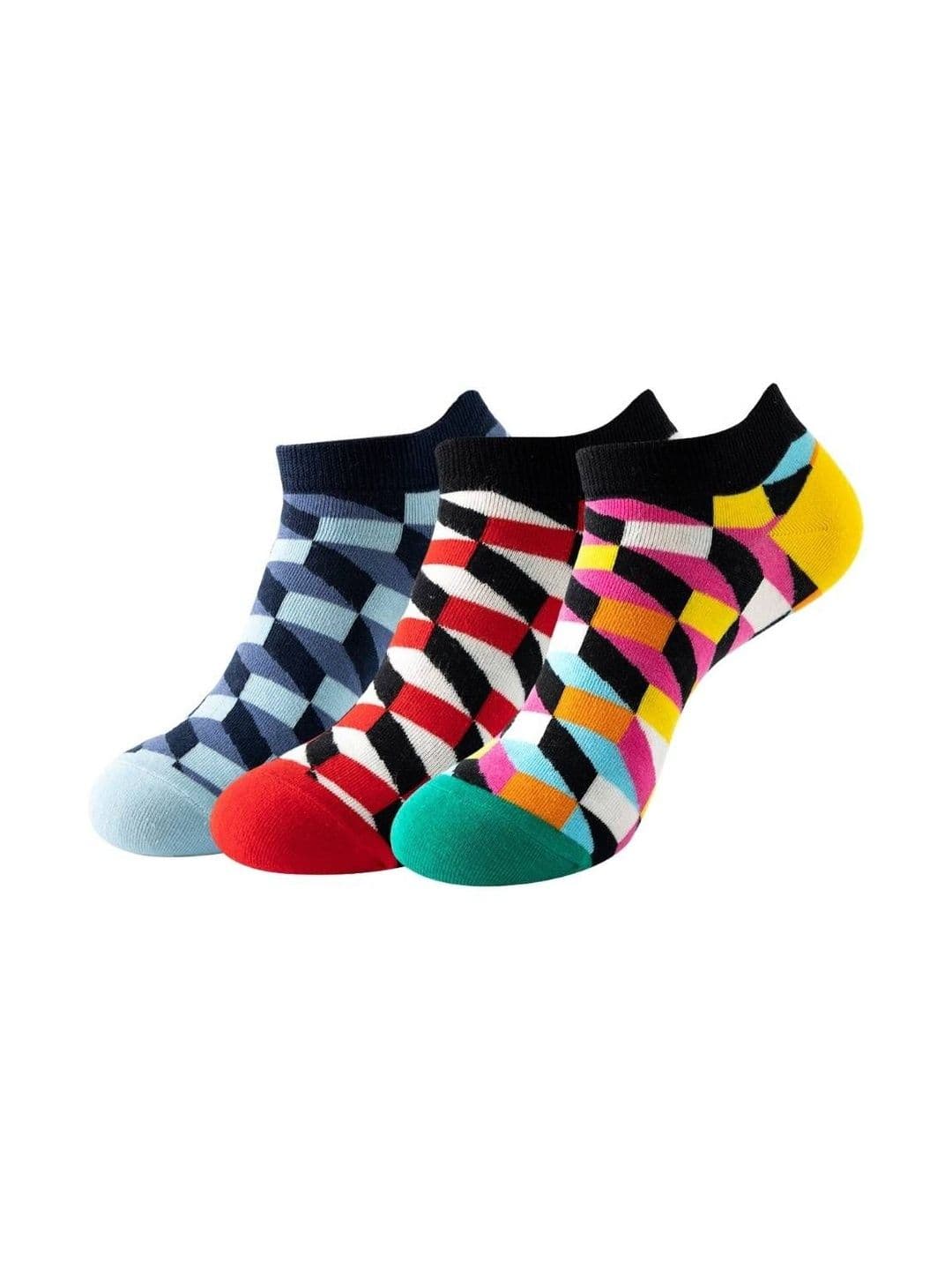 The Tie Hub Pack Of 3 Patterned Cotton Ankle Length Socks - view 1