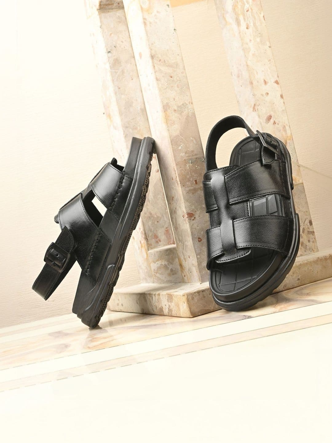 The Roadster Lifestyle Co Men Leather Casual Comfort Sandals - view 1