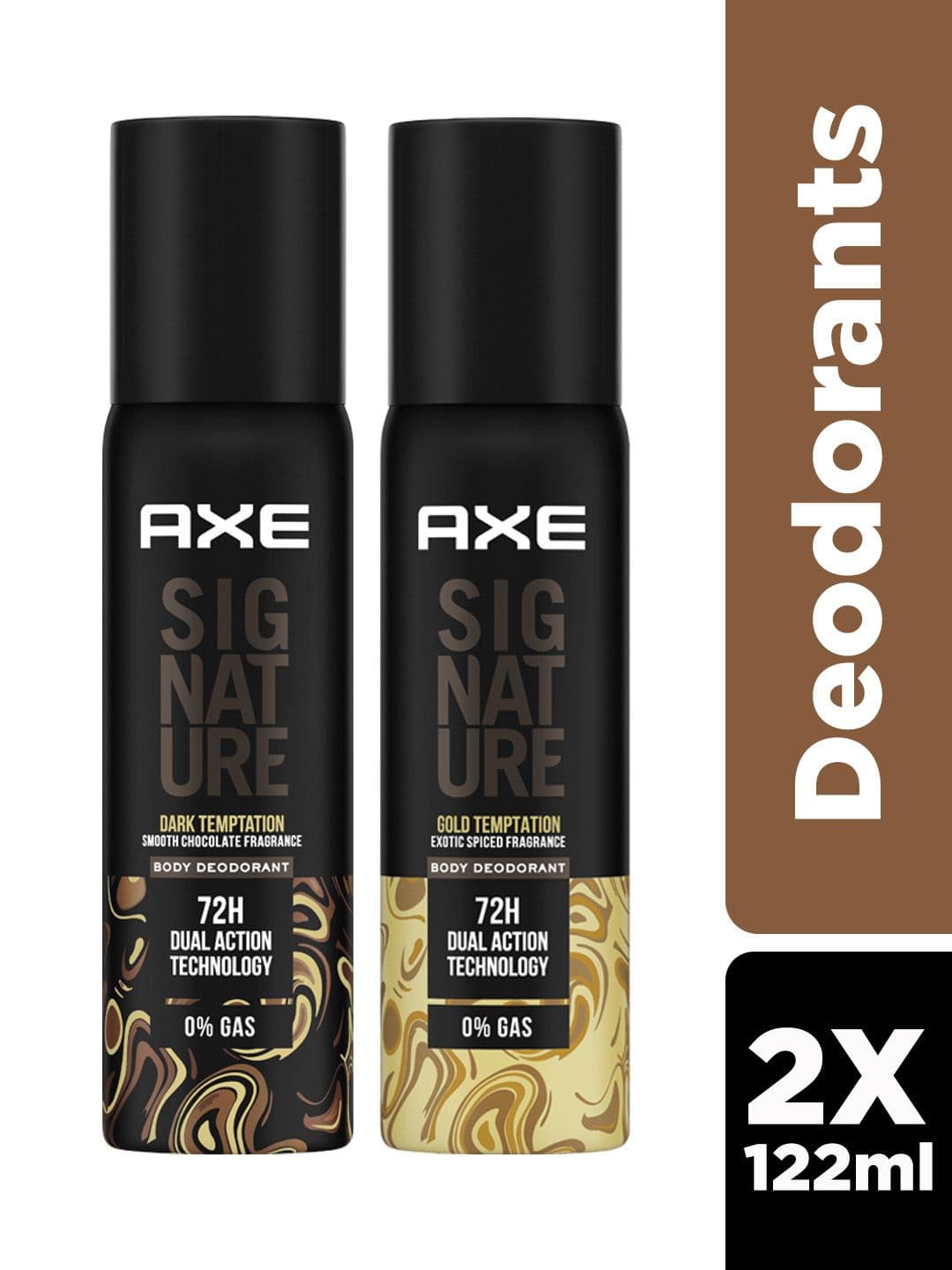 AXE Men Set of 2 Signature Gold Temptation & Dark Temptation Deodorant - 122 ml Each