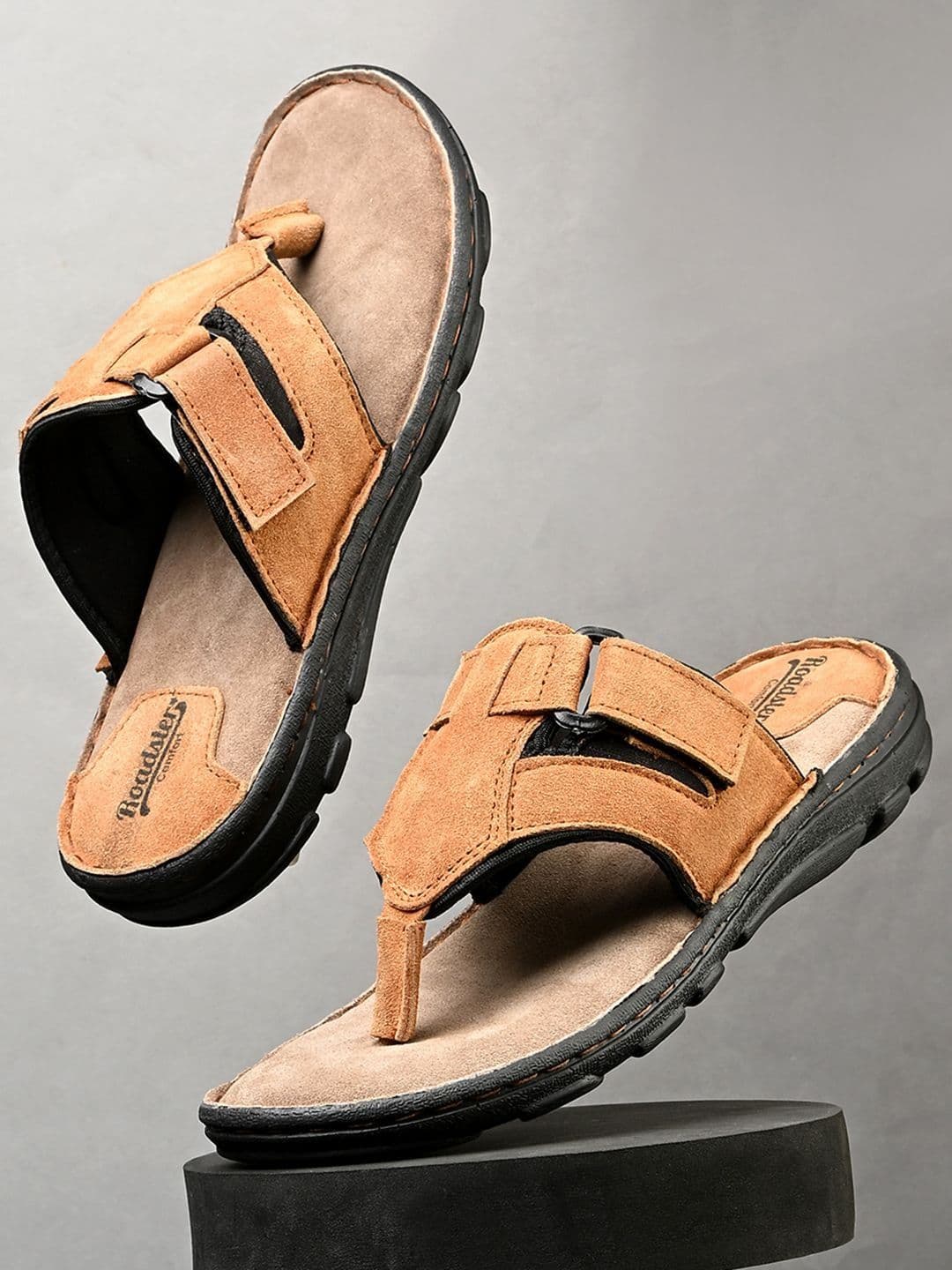 The Roadster Lifestyle Co Men Leather Slip-On Comfort Sandals - view 1