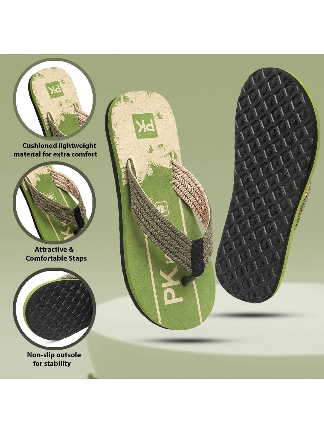 PKKART Men Printed Thong Flip-Flops - view 1