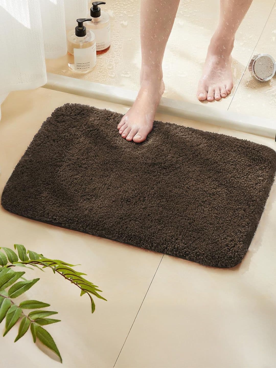Homio Aura Brown Pack of 2 Anti-Slip Microfibre Doormat 40x60 cm - view 1
