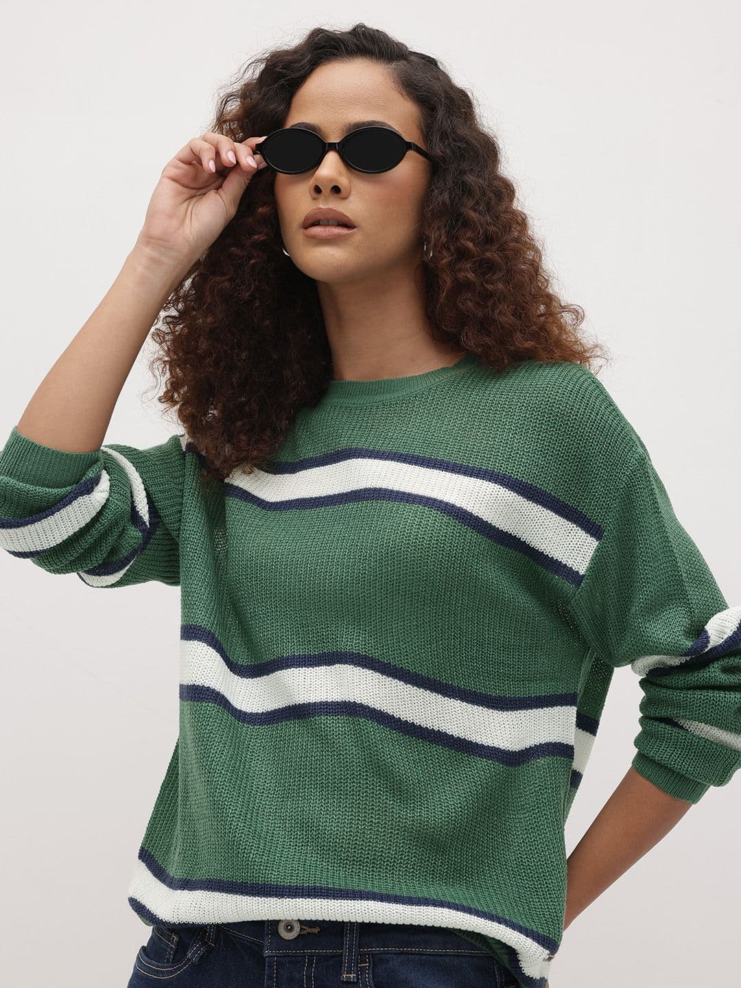 The Roadster Life Co. Striped Oversized Pullover - view 1