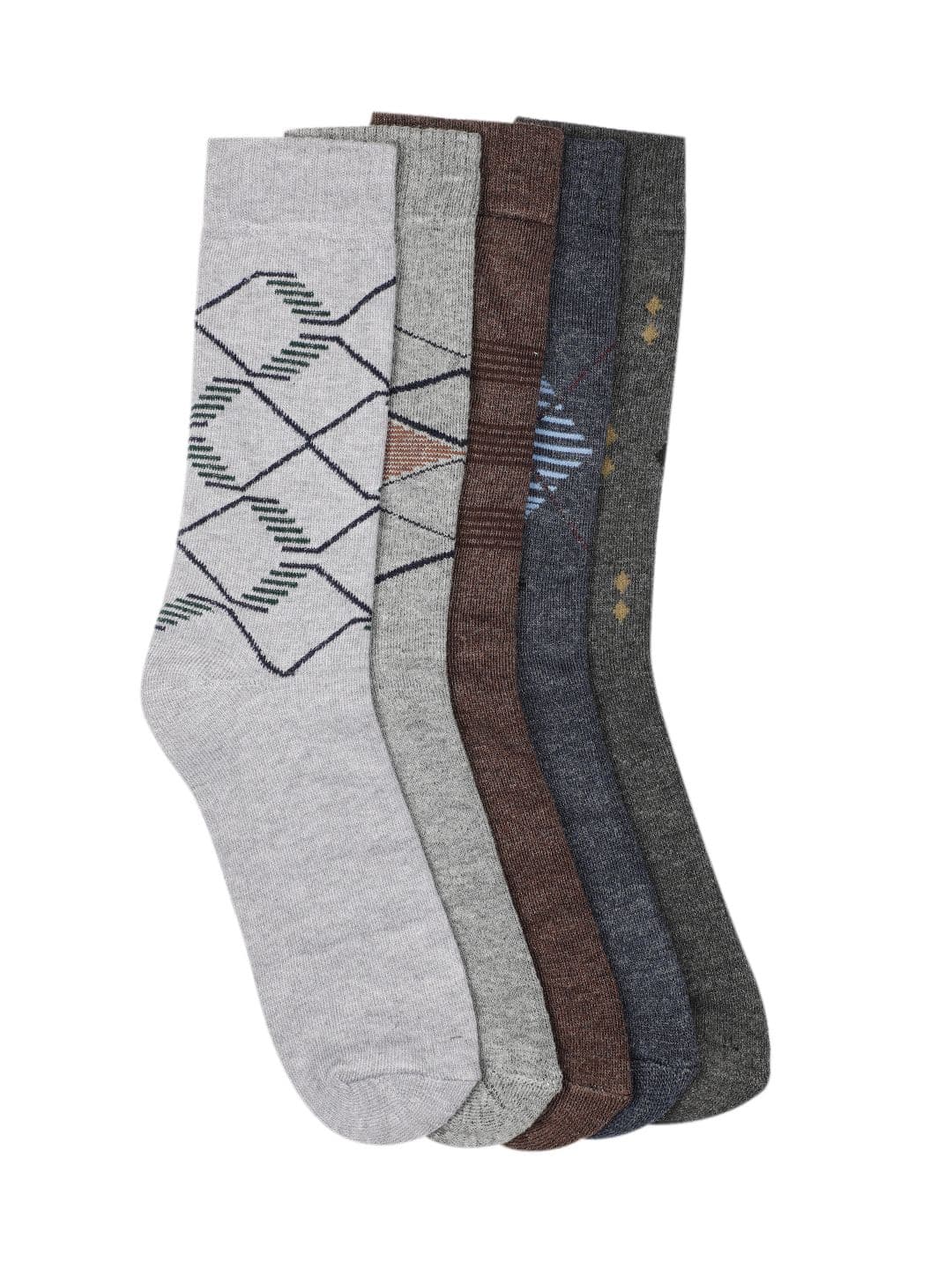 Teakwood Leathers Men Pack Of 5 Pair Winter Pure Cotton Above Ankle Length Socks - view 1