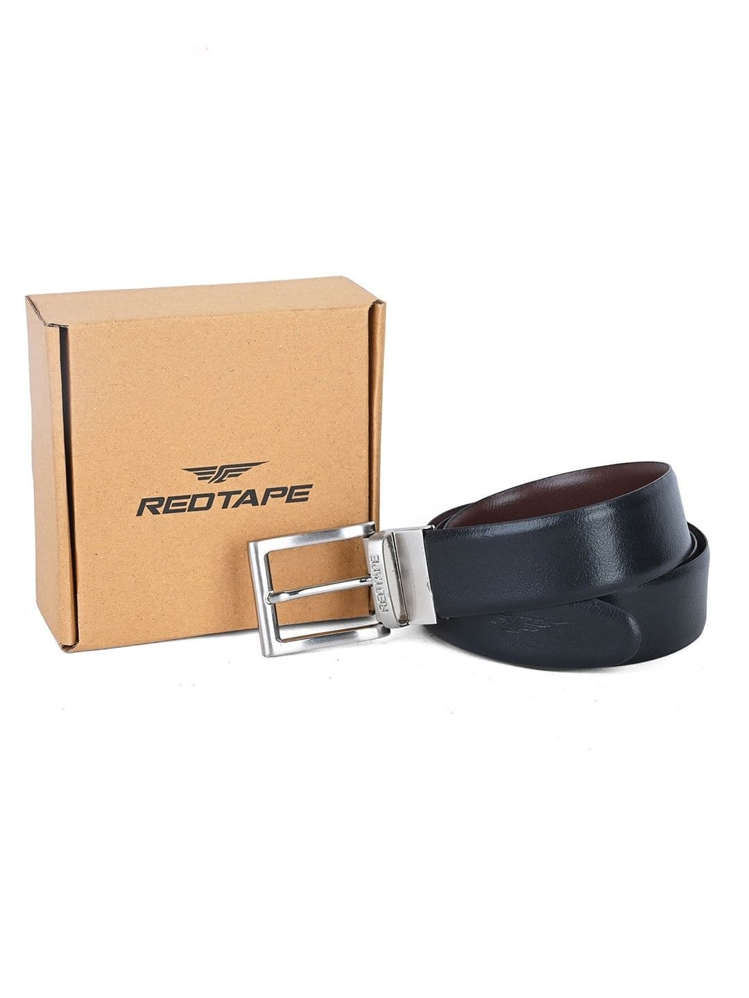 Red Tape Men Textured Leather Reversible Formal Belt