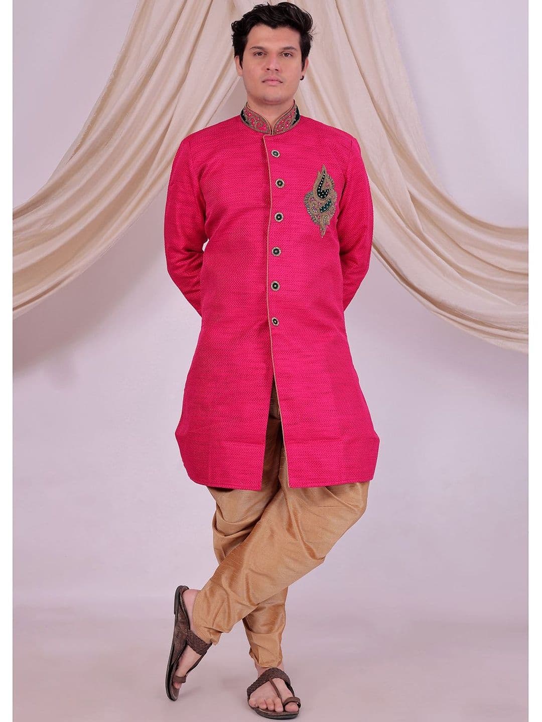 Desibutik Embroidered Mandarin Collar Sherwani